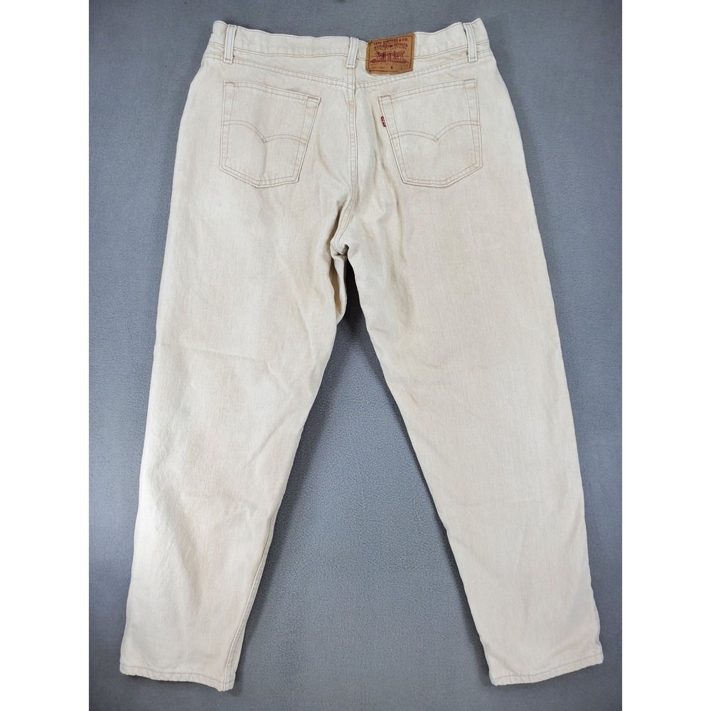 Levis 561 Relaxed Fit Jeans Women 18 M Beige Vintage 90s Made in USA Tapered Leg - Picture 5 of 10